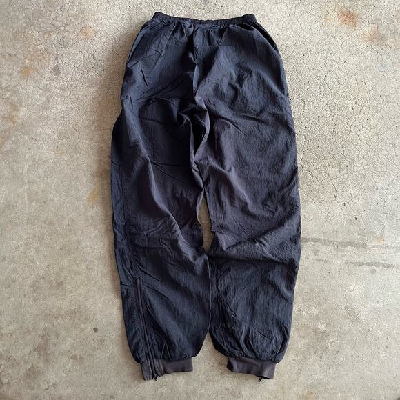 Vintage‎ 90s Nike Black Boy M 10-12 Sporty Nylon Jogger Windbreaker Swishy Pants - Picture 2 of 11